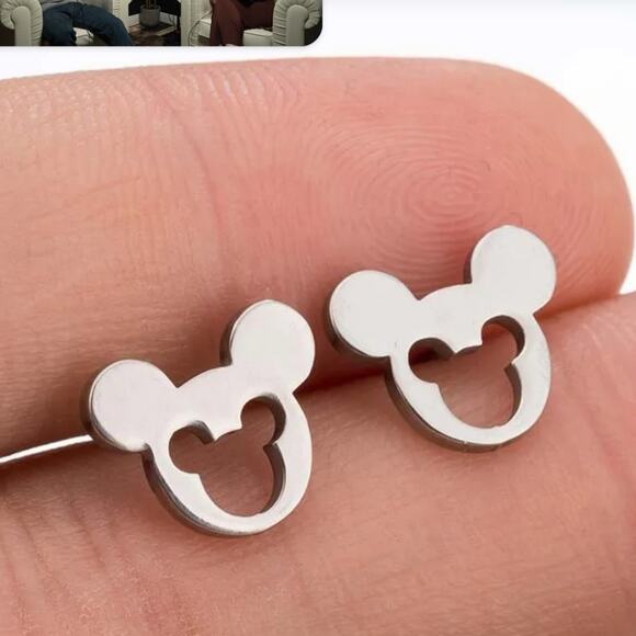 Eliza Faye Jewelry Jewelry - Stainless Steel Mickey Mouse Cut Out Earrings